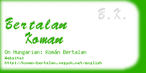 bertalan koman business card